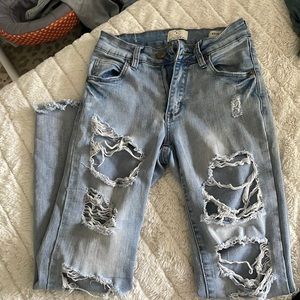 Cotton on Ultra Distressed Mid to High Rise Jeans